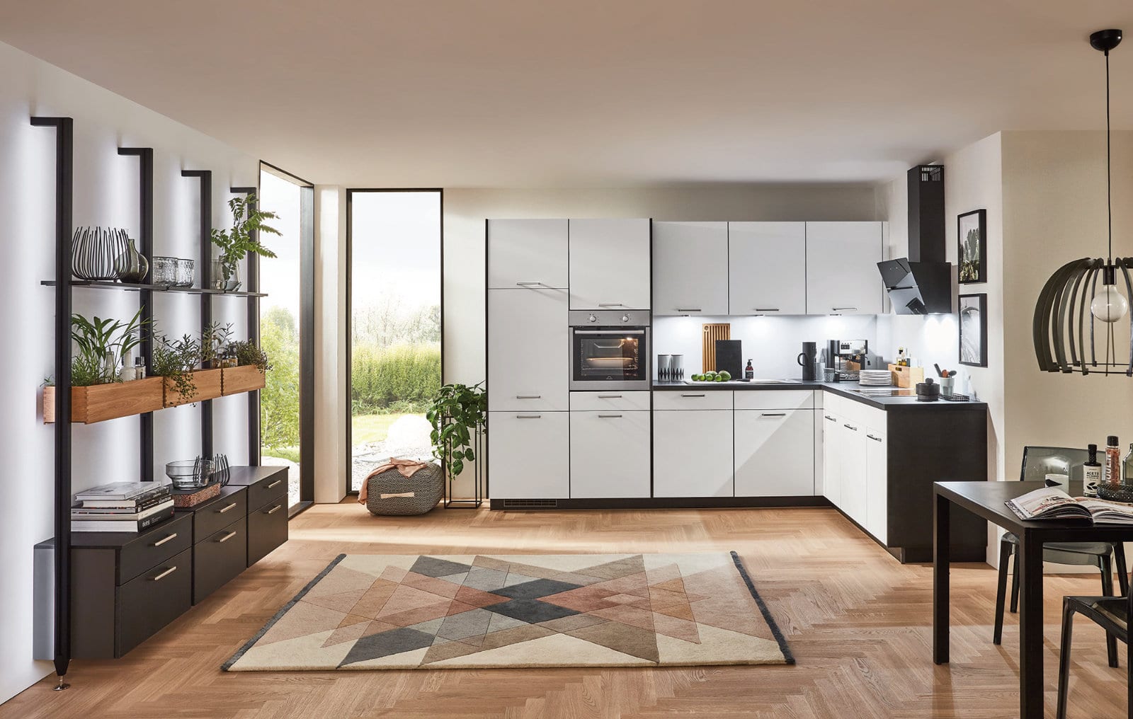 Nobilia Matt White L Shaped Kitchen 2021 | Lead Wolf, Peterborough