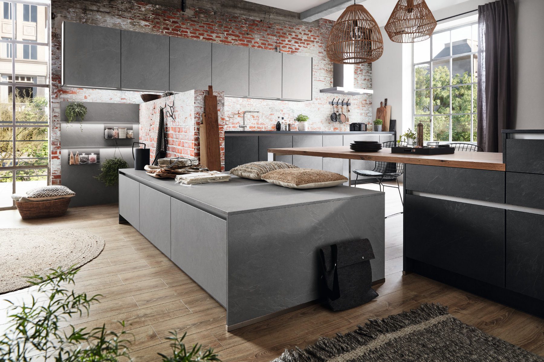Nobilia Stone Open Plan Kitchen 2 | Lead Wolf, Peterborough