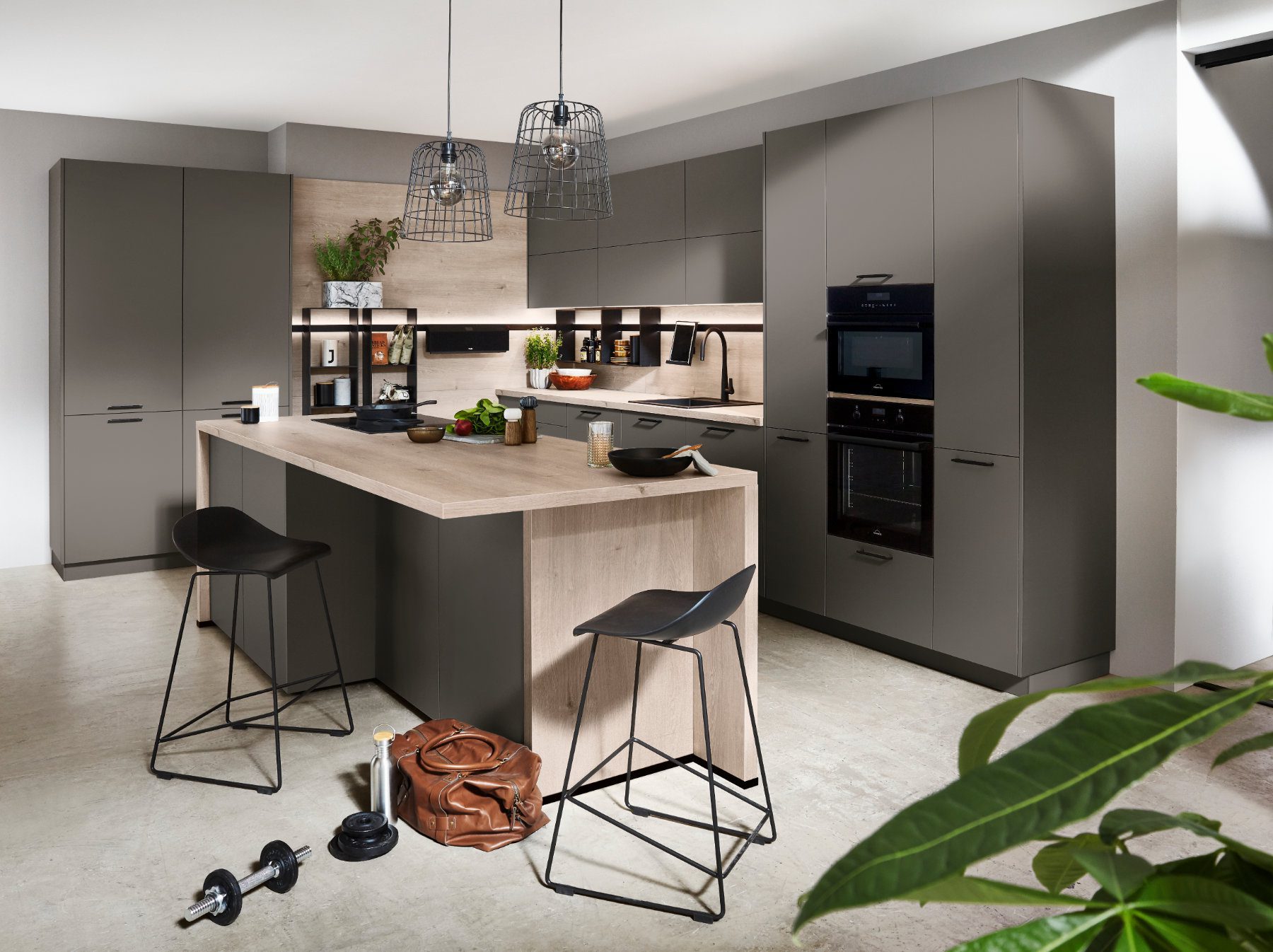 Nobilia Grey Matt Kitchen With Island 1 | Lead Wolf, Peterborough