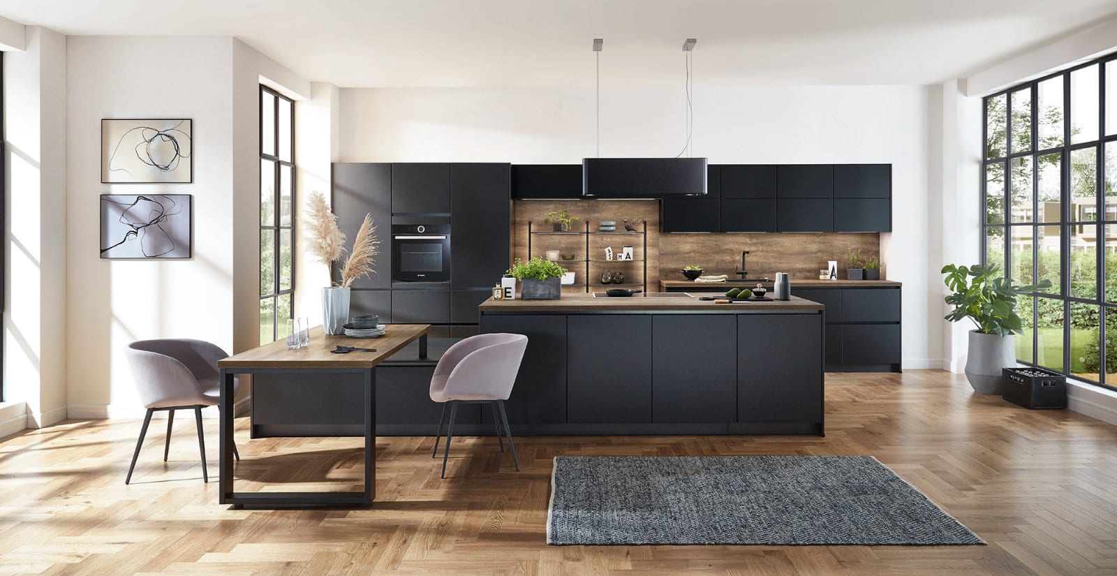 Nobilia Matt Black Wood Handleless Kitchen 2021 | Lead Wolf, Peterborough
