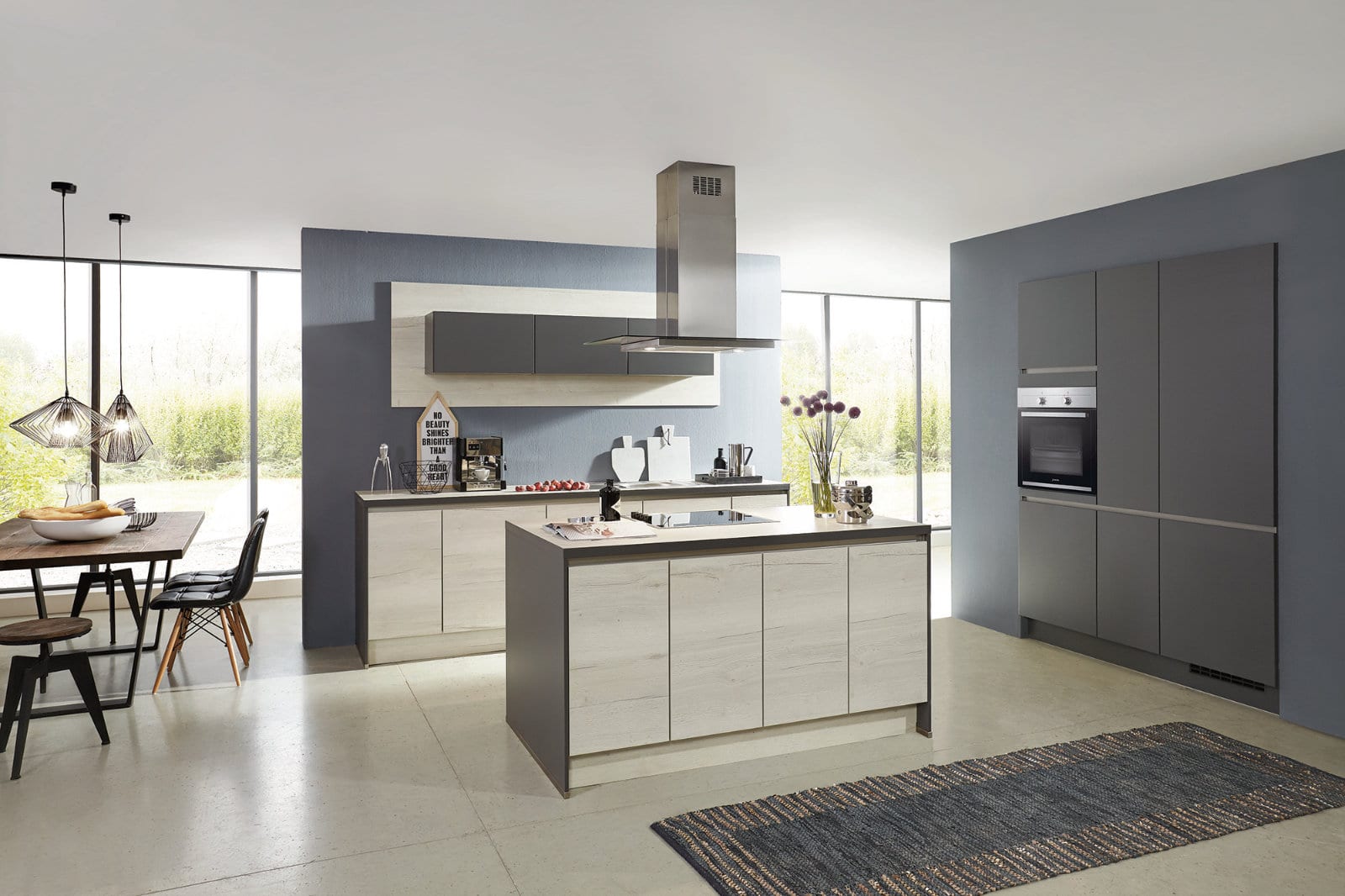 Nobilia Matt Ceramic Handleless Open Plan Kitchen With Island 2021 2 | Lead Wolf, Peterborough